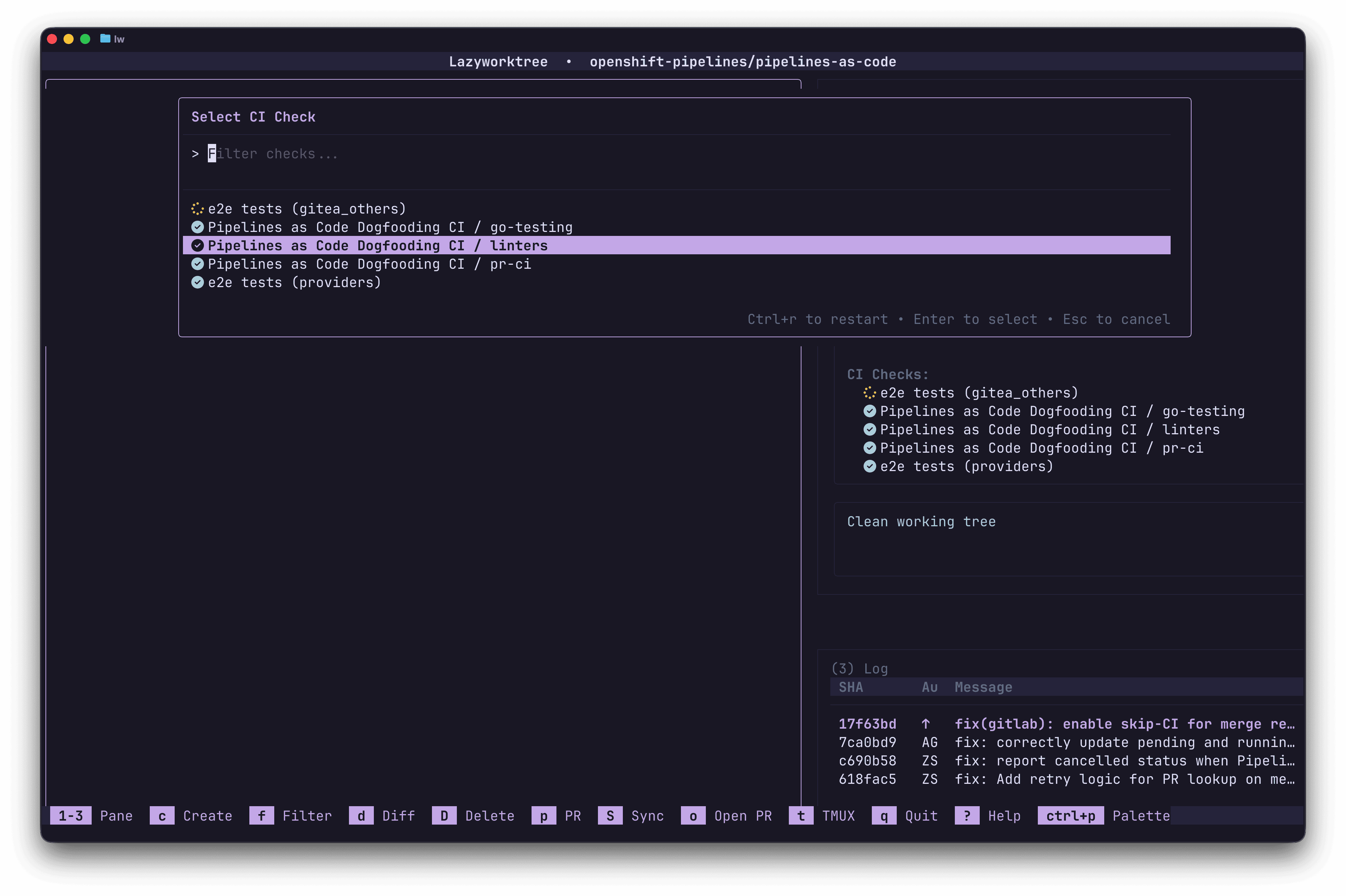 GitHub Actions logs viewer screenshot