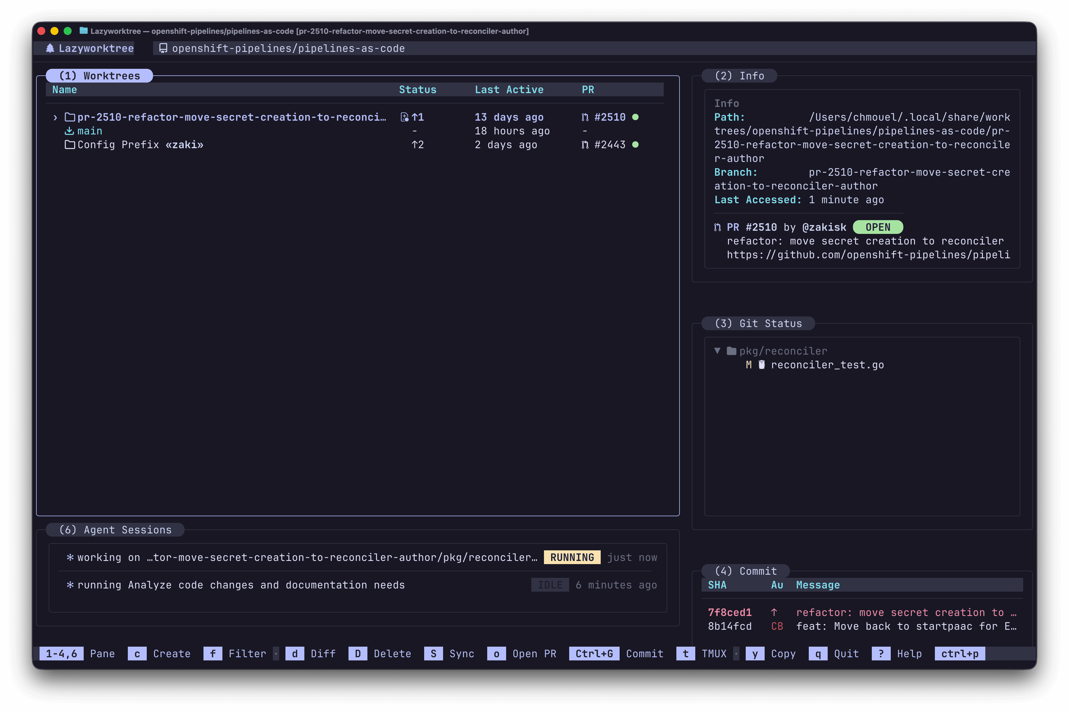 Agent sessions pane screenshot