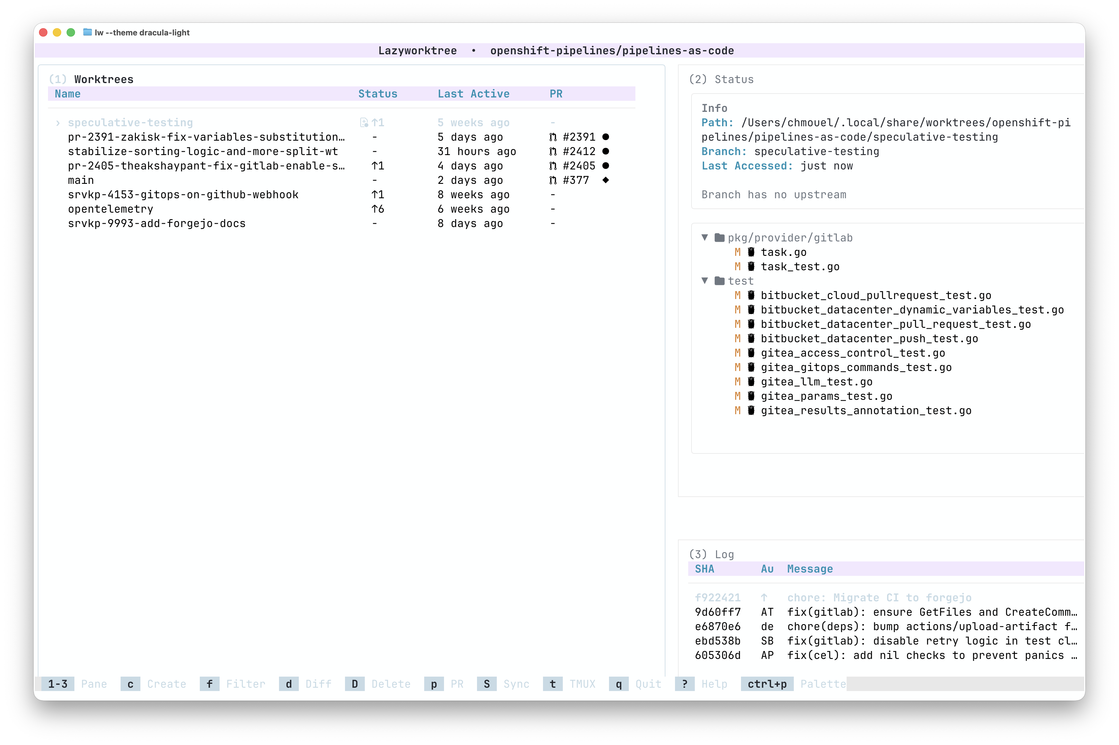 Light theme screenshot