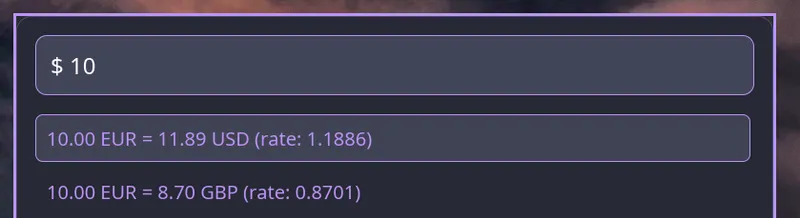Currency converter example