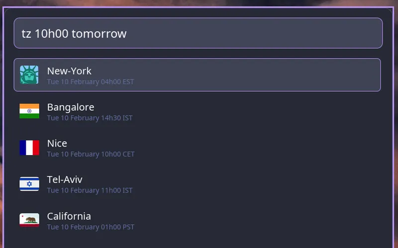 Script filter timezone converter example